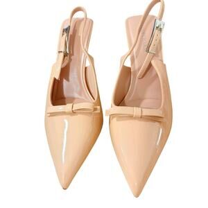 NEW Loopcharm Women's Closed Pointed Toe Slingback Pumps Color Nude Size 7.5